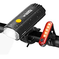 Juego de Luz para Bicicleta LED Recargable- Luz Bicicleta Trasera y Delantera- Lámpara Bicicleta IPX5 Resistente con 4…